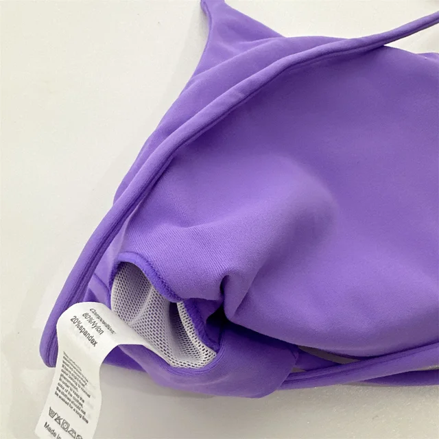 Soutien-gorge de yoga pour femme, couleur unie, à quatre bretelles croisées dans le dos, dos évidé, push-up, avec coussinets de poitrine, idéal pour le fitness et le sport