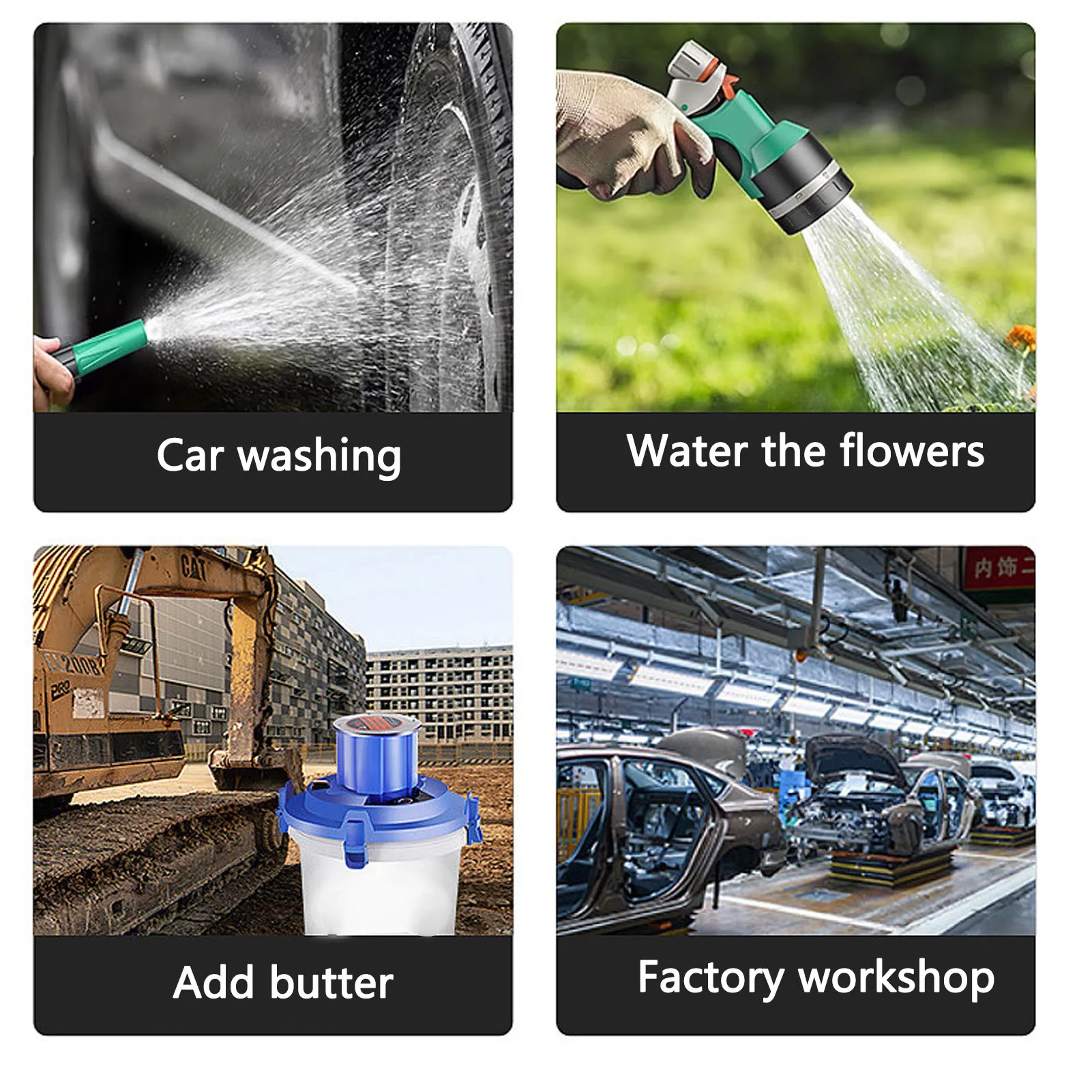 Pressure Washer Hose Reel 2 Arm 3/8inx49.21ft Retractable Auto Rewind Heavy Duty Steel with 49.21ft Hose 4.9ft Wire 4000PSI for