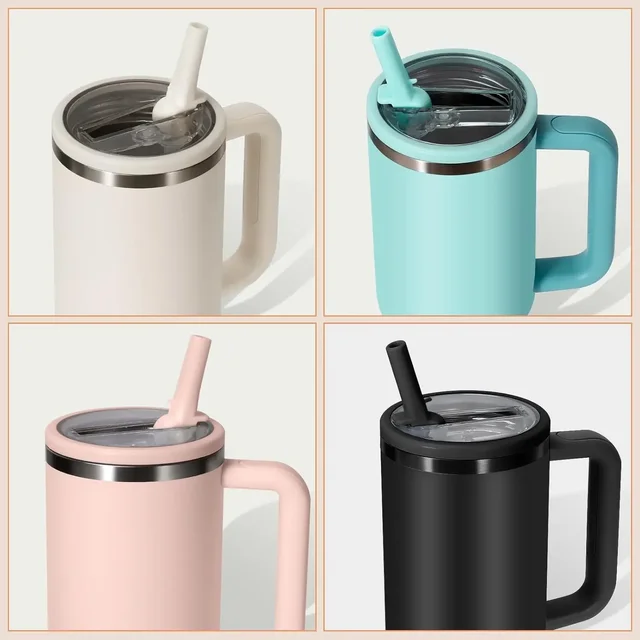 40oz Lid for Stanley Flip Straw Leak Proof Tumbler Lid Replacement for Stanley Cup Accessories Straw Cover 5