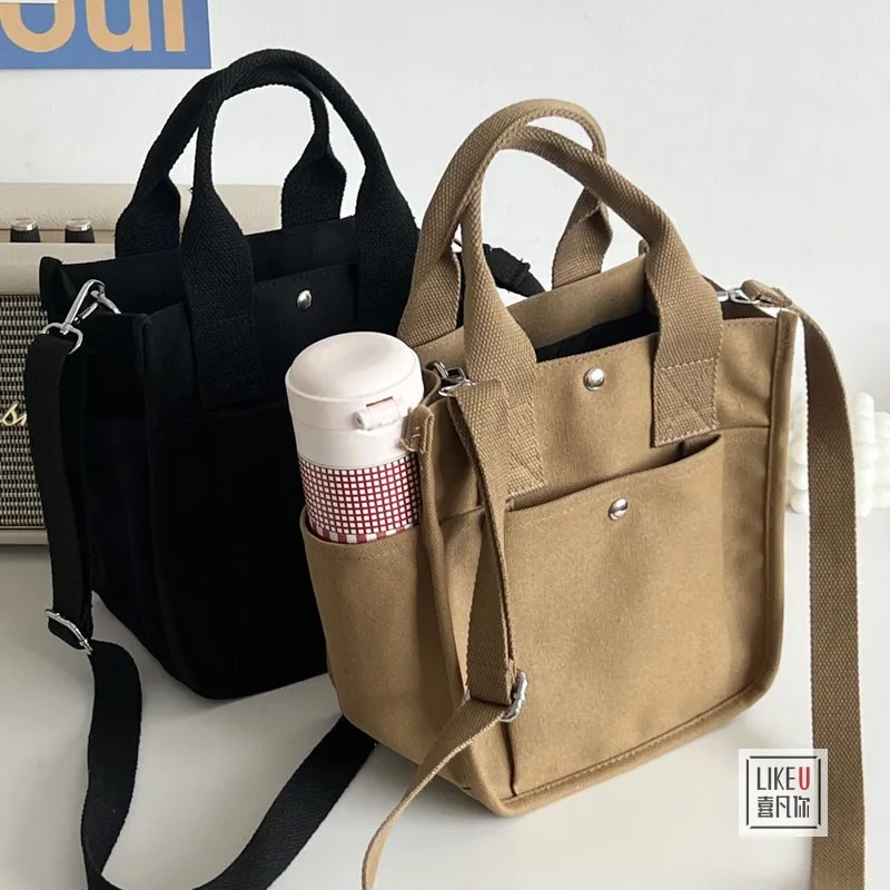 

Women Crossbody Bag Canvas Solid Color Casual Tote Bags Messenger Bag Shoulder Bag Brand Designer Simplicity Girl's Shoulder Bag