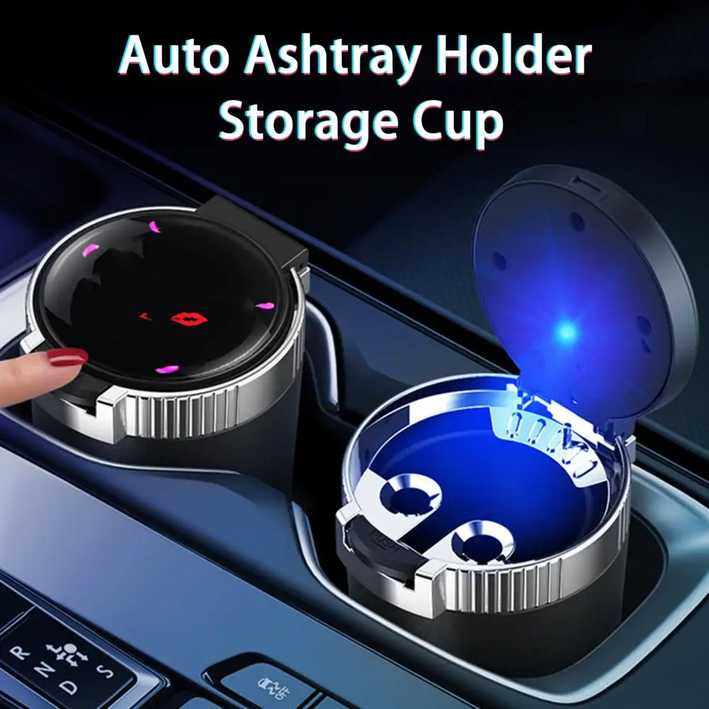 

Car Ashtray Cup Practical LED Light Flame Retardant Auto Ashtray Holder Storage Cup Automotive Supplies