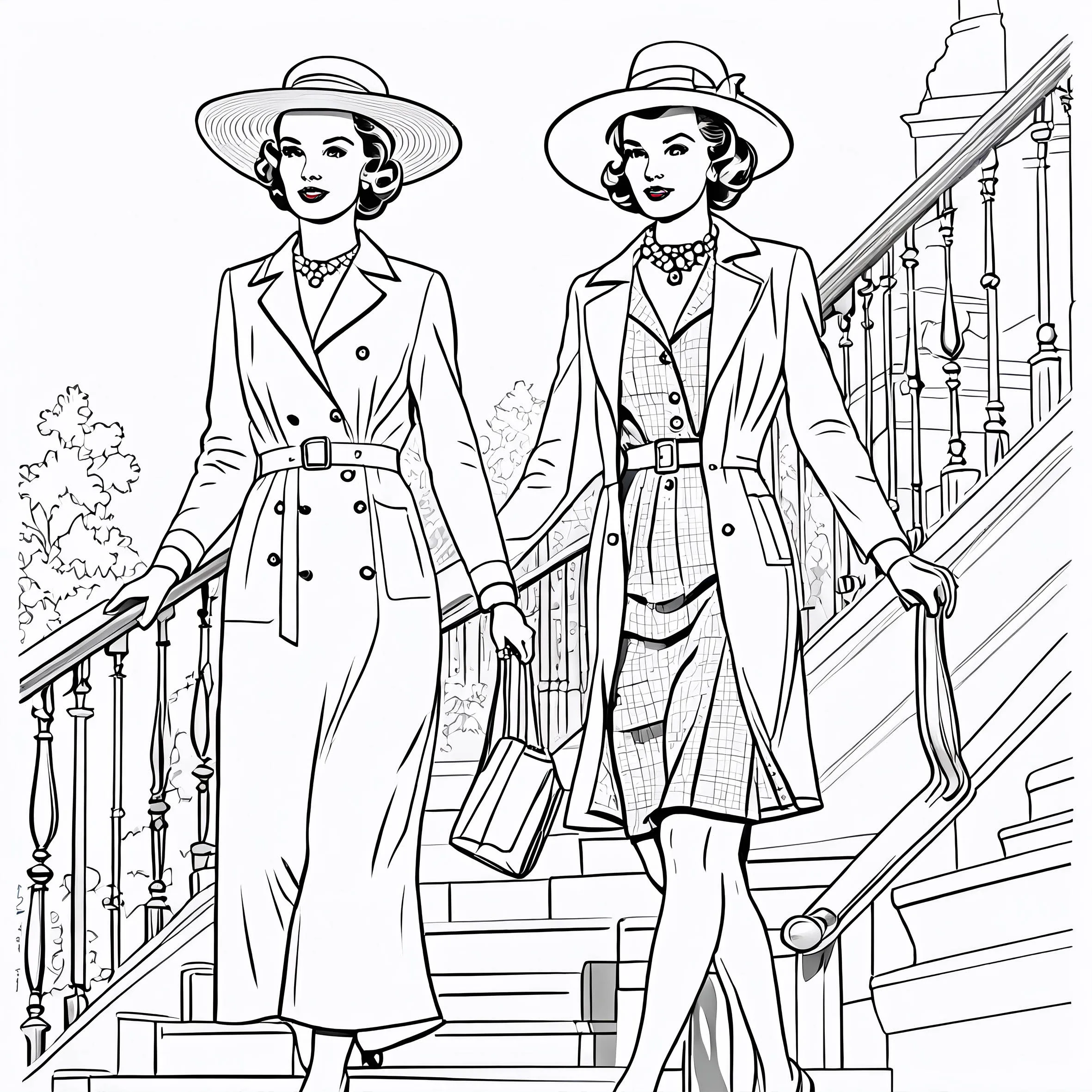 1 pc 26 Pages Retro Fashion Coloring Book Artistic & Creative Expression Perfect for Relaxation for Teens Adults Perfect Gift 4