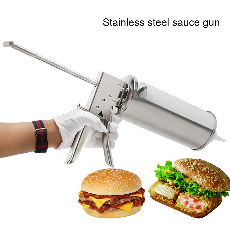 Stainless Steel Burger Sauce Gun Salad Dressing Gun Dispenser Ketchup