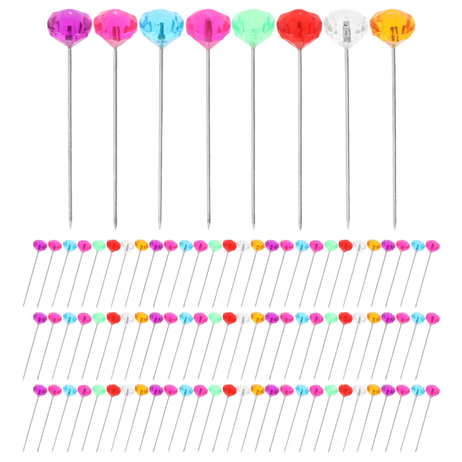 100Pcs 크리스탈 다이아몬드 헤드 핀 결혼식 헤어 액세서리에 대한 다목적 장식 핀 꽃다발 장식 꽃꽂이