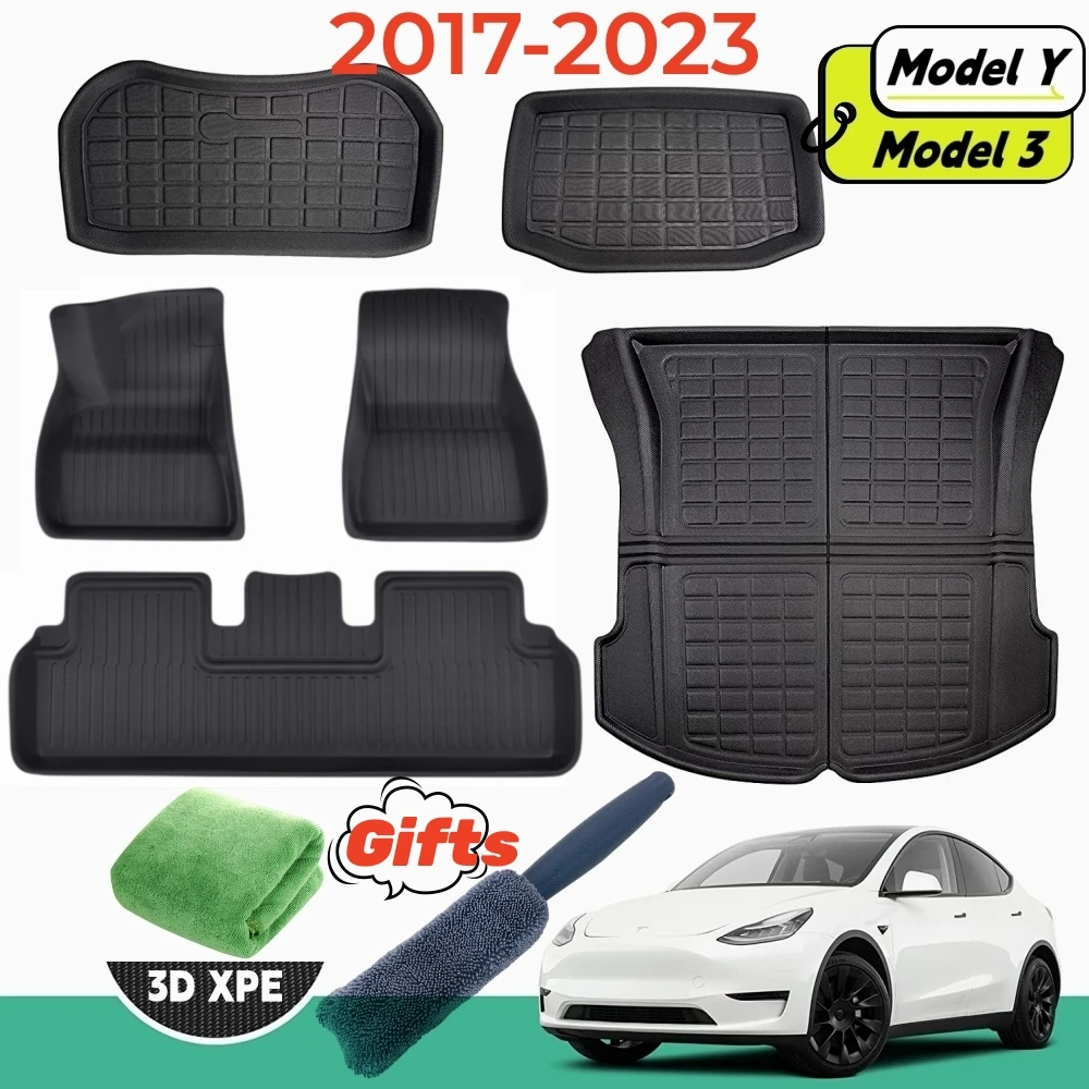 Tapis De Coffre Toutes Saisons Pour Tesla Model Y 2020 2021 2022 Avant Et  Arrière Doublures De Cargaison 3D Protecteur De Coffre Étanche Tesla Model  Y