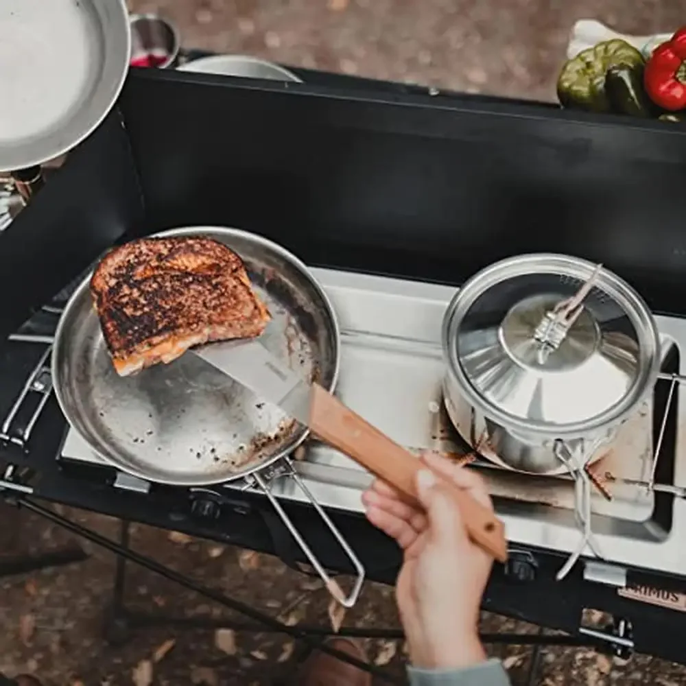 Compact 2-Burner Camping Stove Overlanding Outdoor Cooking Piezo Ignition 10,000 BTU 13,300 BTU 360˚ Lid Removable Lightweight 2