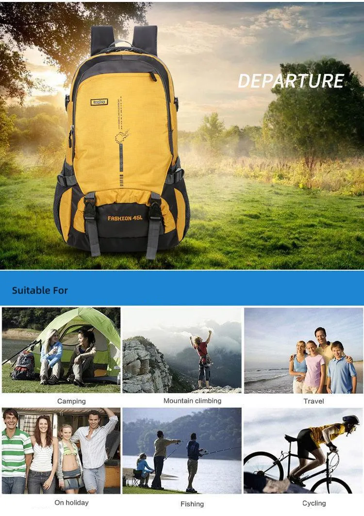 Description Picture 3 of item45L High Capacity Outdoor Bags Water Resistant Travel Backpack Camping Hiking Trekking Climbing Bags For Men And Women