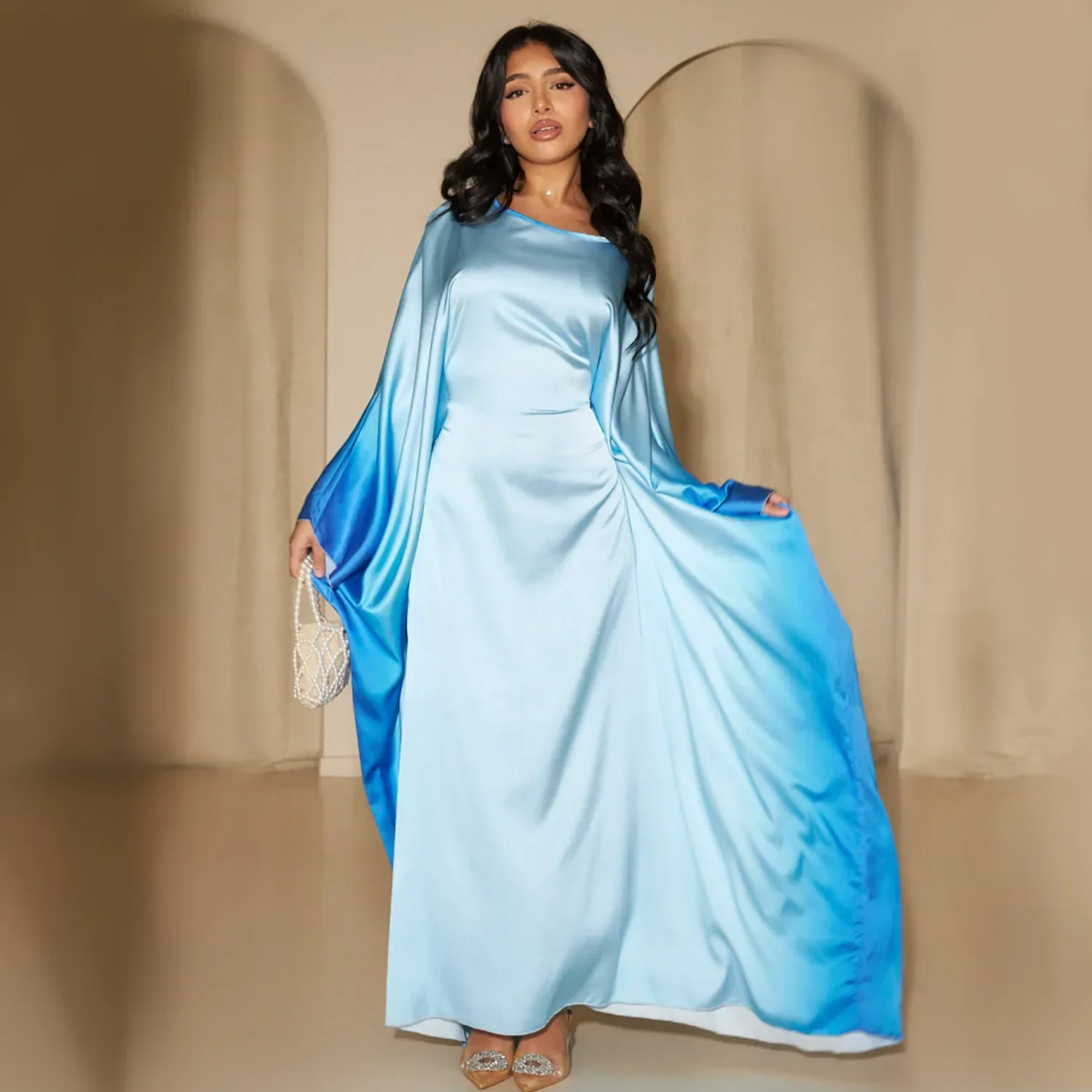 Vestido Abaya Para Mujer Musulmana - Tejido Crepé Suave, Manga Murciélago, Modesto Y Elegante, Tallas M Y L