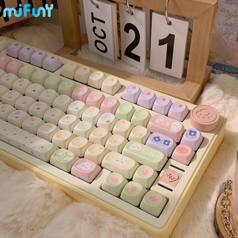 Mifunny Pastel Flor Keycap Perfil Moa Soa Teclado Mecânico Kawaii Keycaps Personalizados Keycaps Bonitos - Imagem 2
