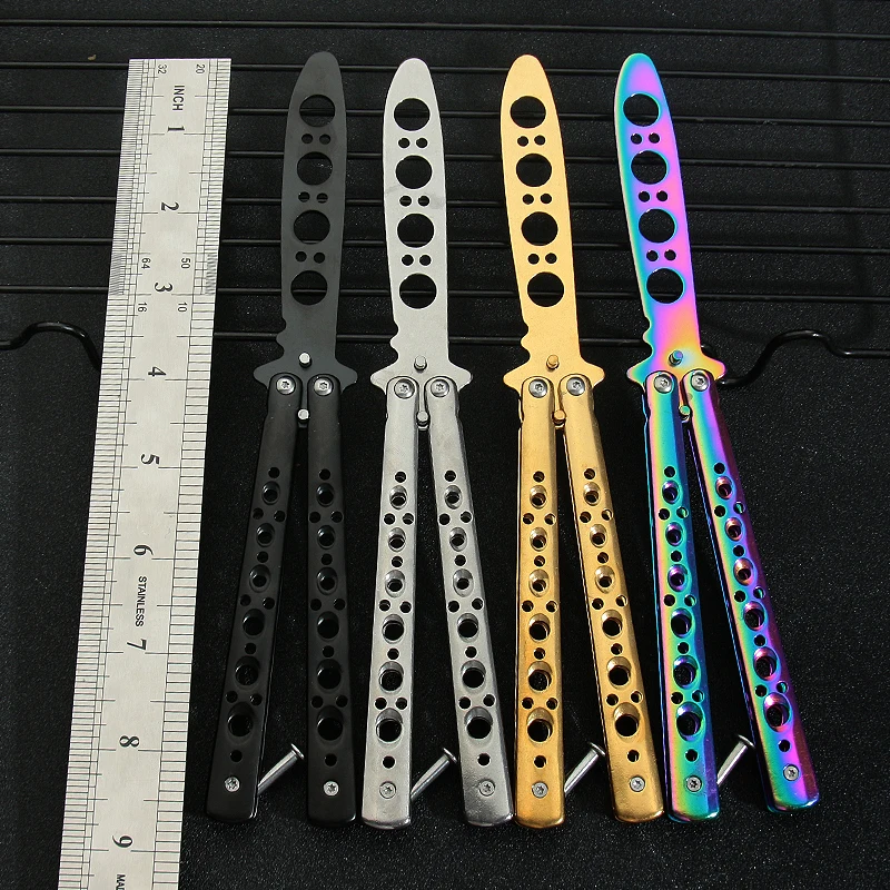 Butterfly Knife Foldable Trainer Portable Stainless Steel Pocket Practice Knife Training Tool For Outdoor Games Folding