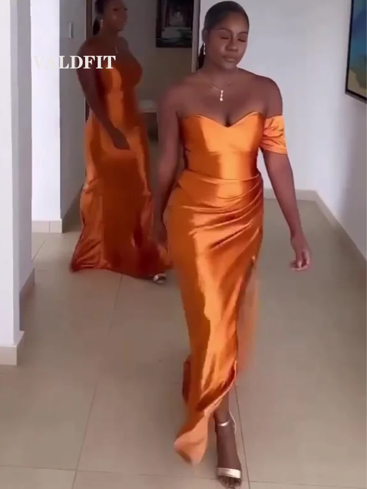 Long Mermaid Plus Size Burnt Orange Bridesmaid Dresses Black Africa Women Wedding  Guest Dress Robe Demoiselle D Honneur Femme - Bridesmaid Dresses -  AliExpress
