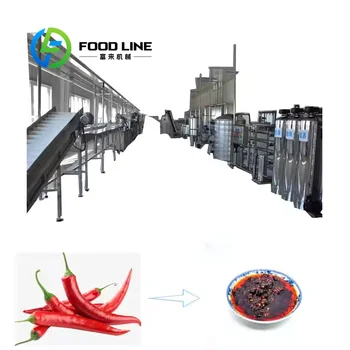 Nuova linea industriale per la lavorazione della salsa di peperoncino caldo per negozio di ristorazione per radici di verdure e frutta con componente motore centrale