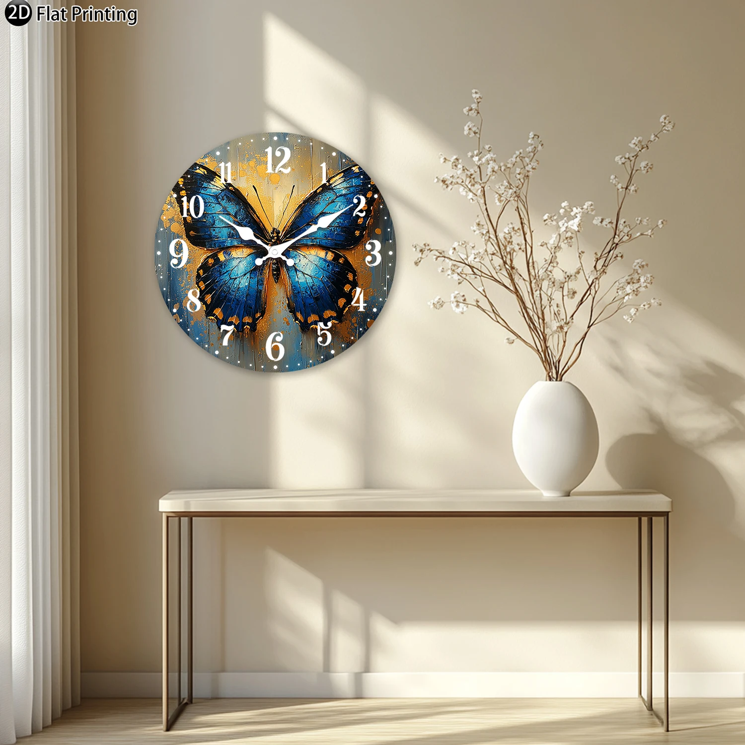 Rustic Apple Basket Wooden Wall Clock – Silent Quartz Decor 4