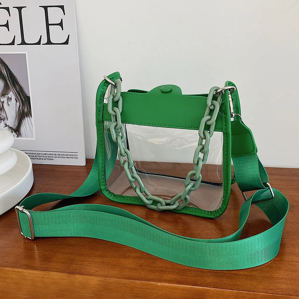 Transparent PVC Ladies Tote Bag Stadium Approved