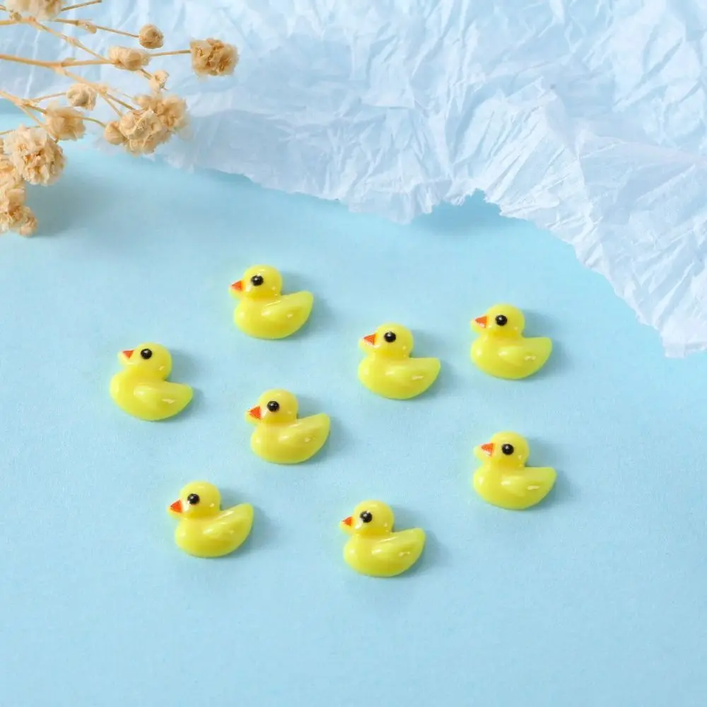 

100Pcs Cute Flat Back Yellow Duck Resin Ornament Cartoon Cabochons Duck Figurines Scrapbooking Decoration DIY Jewelry Making