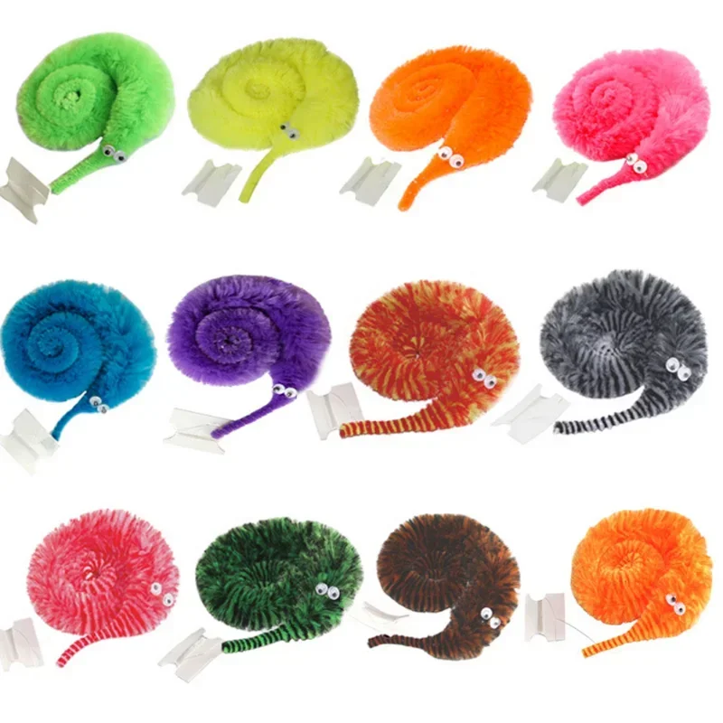 15Pcs Fun Worm Magic Props Toys for Children Kids Beginners Wiggly Twisty Worm with Invisible String Party Games Trick Toys