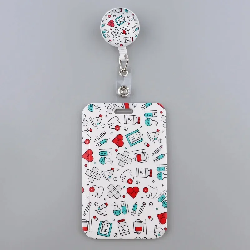 Hospital Card Holder Retractable Badges Reel Doctor Nurse Exhibition Business Card Badge Holder Case Office Keychain Accessories