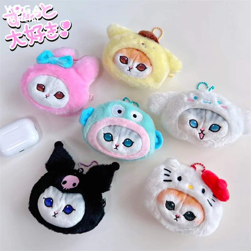 

Kawaii Plush Coin Purse Sanrio Hellokittys Mymelody Kuromi Mofusand Cute Anime Plushies Stuffed Toy Pendant Girls Birthday Gift