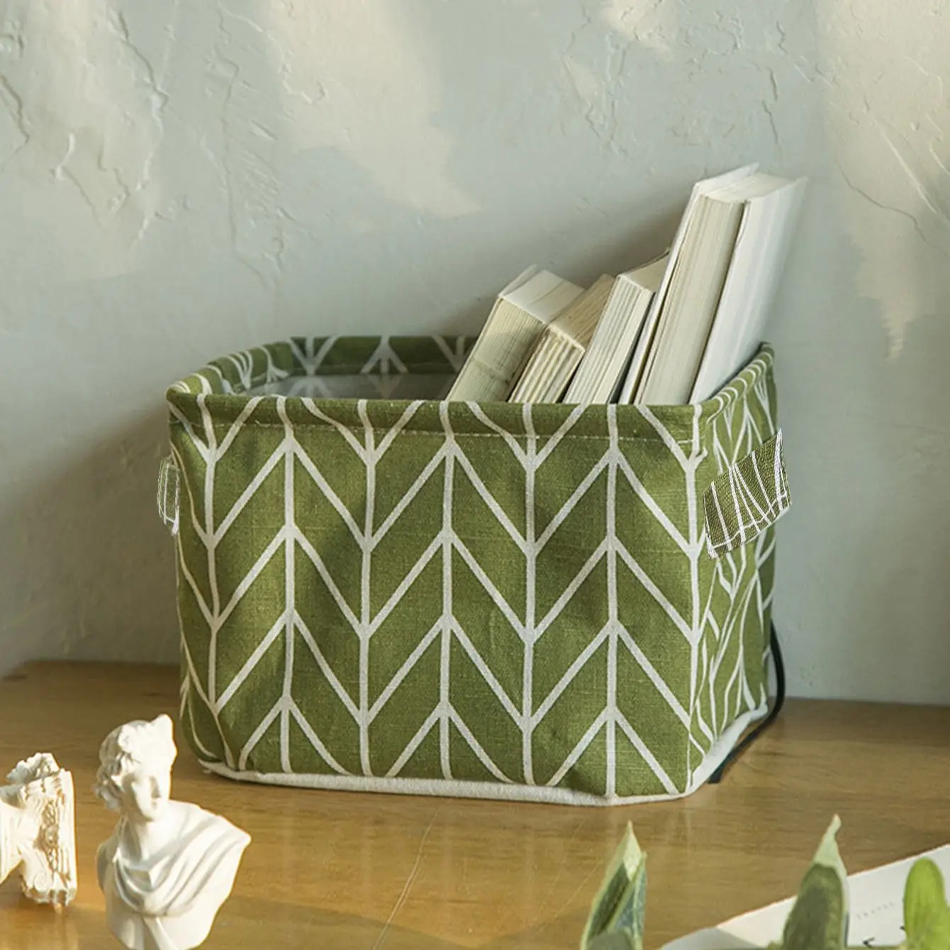 1PC fabric with portable printed storage basket 5