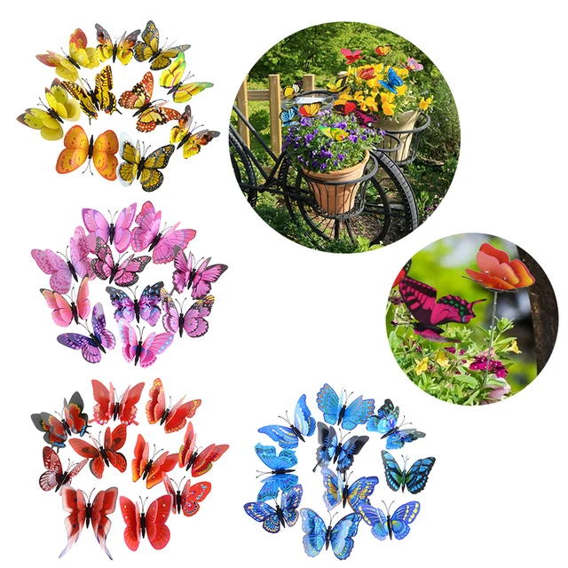 10Db Pillangók Kerti Udvar Ültetvényes Színes Szeszélyes Pillangó Tétek Dekoráció Otthon Kültéri Virág Edények Dekoratív Ellátás - Image 2