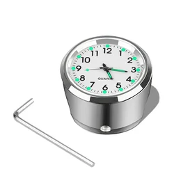 Waterproof Chrome Handlebar Timetable Clock (White)