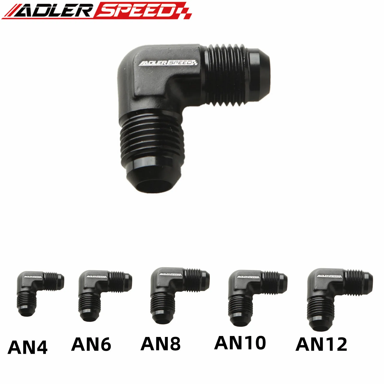 ADLERSPEED AN3 AN4 AN6 AN8 AN10 AN12 90도 남성 플레어 유니온 연료 연결 어댑터
