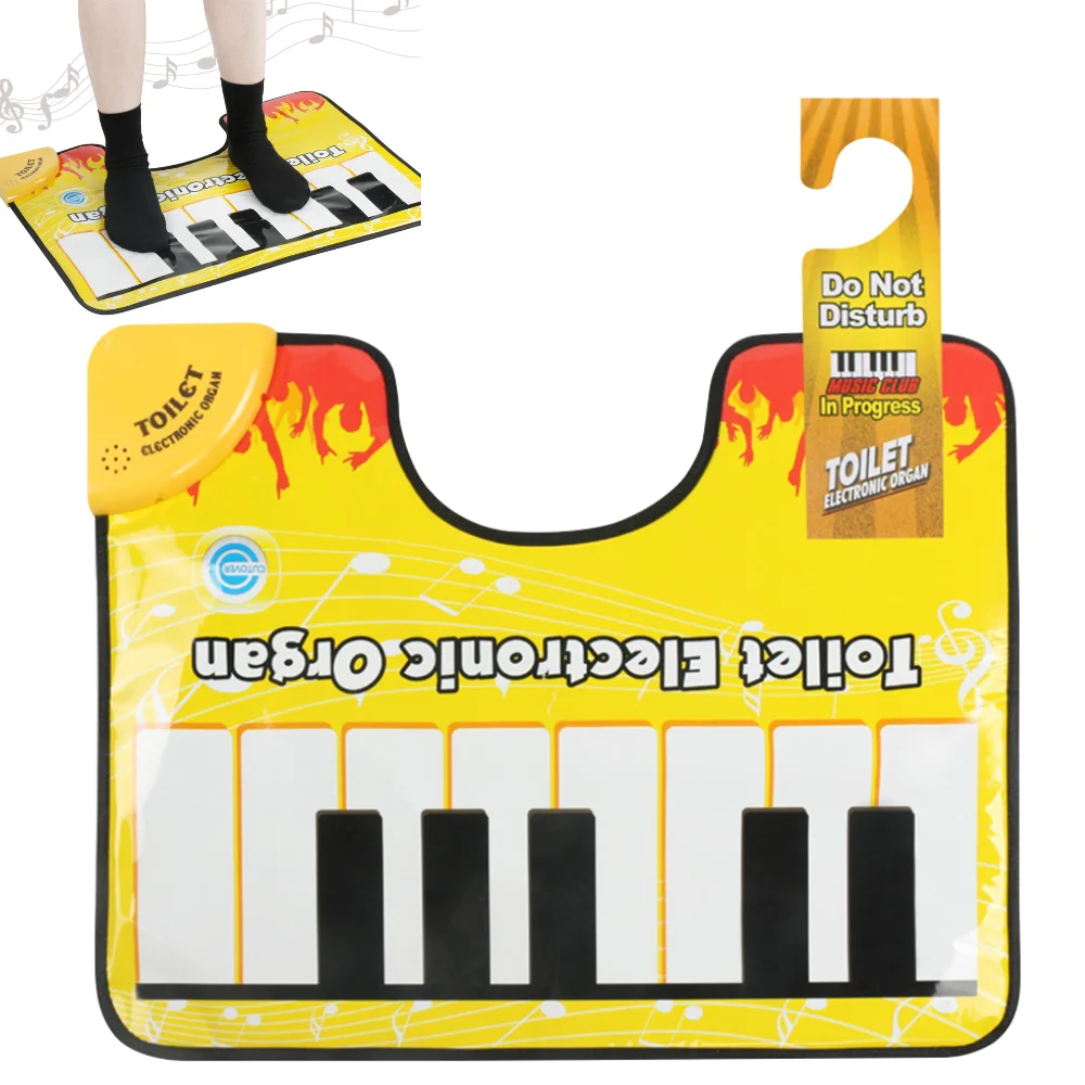 Toilet Floor Mat Toilet Piano Mat Bathroom Funny Toe Music Keyboard Toilet Floor Mat Potty Piano Sounding Bathroom Rug for Home