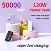50000mah Capsule Power Bank 120w Hidden Dual Interface Compact Portable Mobile Power Bank Mini Fast Charging For Iphone Samsung 1