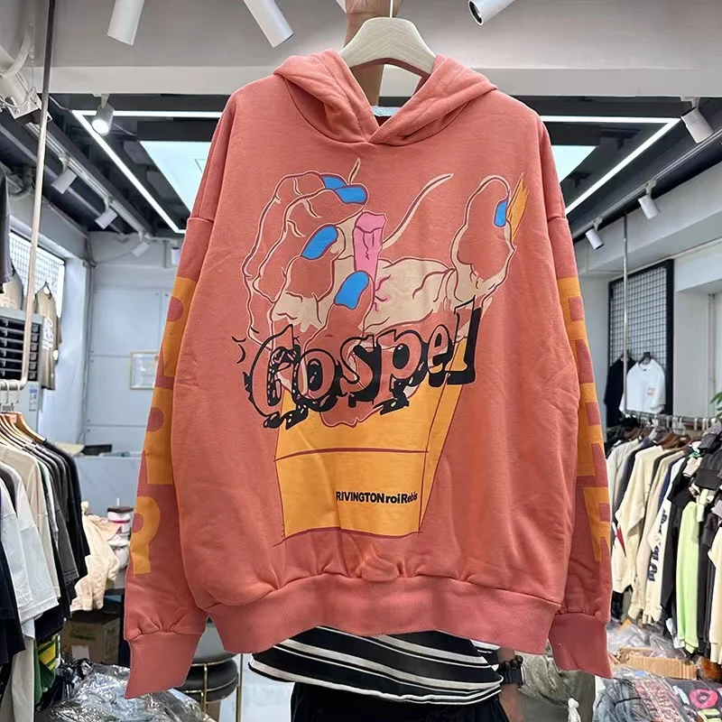 

Three-dimensional hand-printed hoodie