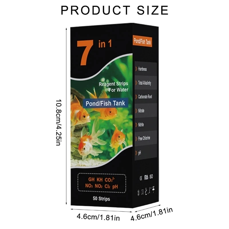50/100PCS Aquarium Testing Set for Freshwater Saltwater Pond Test Strips for Fish Tank Testing PH Nitrites Alkalinity