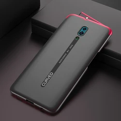 Dual-Function Shockproof Ultra-Thin Matte Protective Case for OPPO Reno (Black with red)