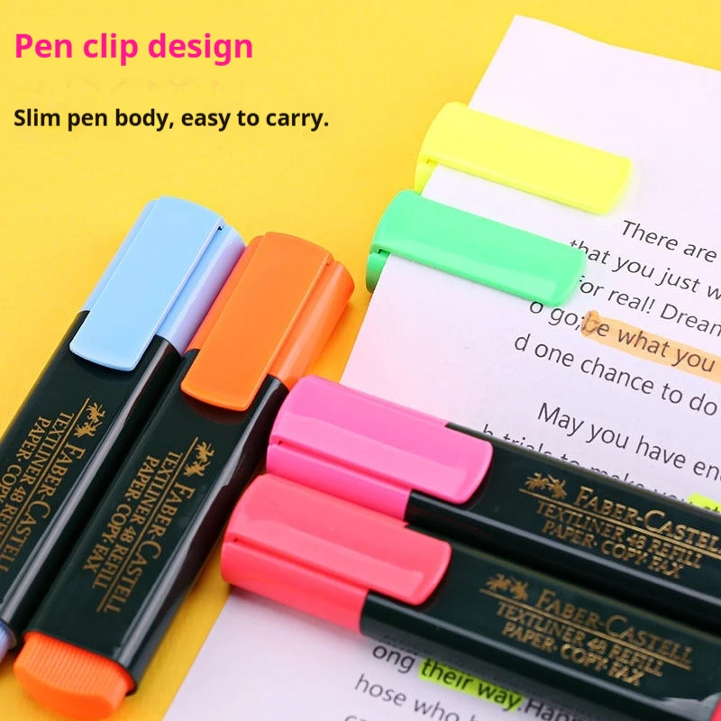 FABER CASTELL 형광 캔디 컬러 형광펜 텍스트라이너 마커 펜 마킹 문구 학교 용품 6종 세트