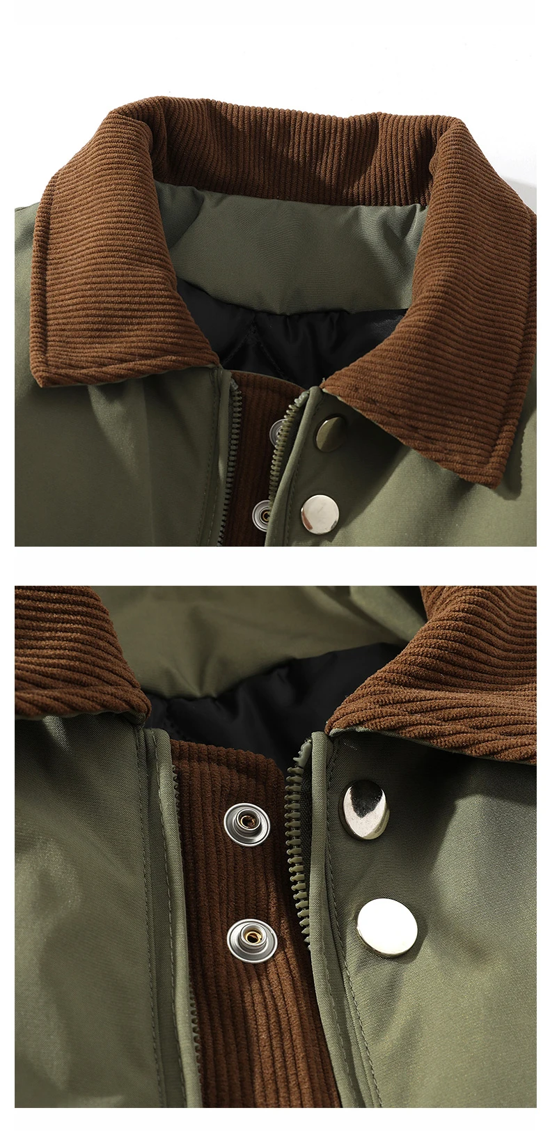 Description Picture 6 of itemUna Reta Parka Coat Autumn Winter Men Clothing Streetwear High Quality Vintage Coat Loose Hip Hop Cargo Men's Jacket