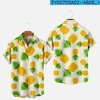 Blouses 3D Print Fruit Pineapple Shirt Man Casual Fashion Short Sleeves Shirts Button Lapel Streetwear Oversized Beach Clothes 1
