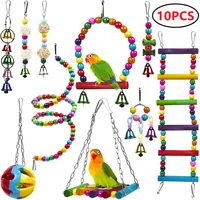 Combination Parrot Bird Toys Accessories Articles Parrot Bite Pet Bird Toy For Parrot Training Bird Toy Swing Ball Bell Standing 2