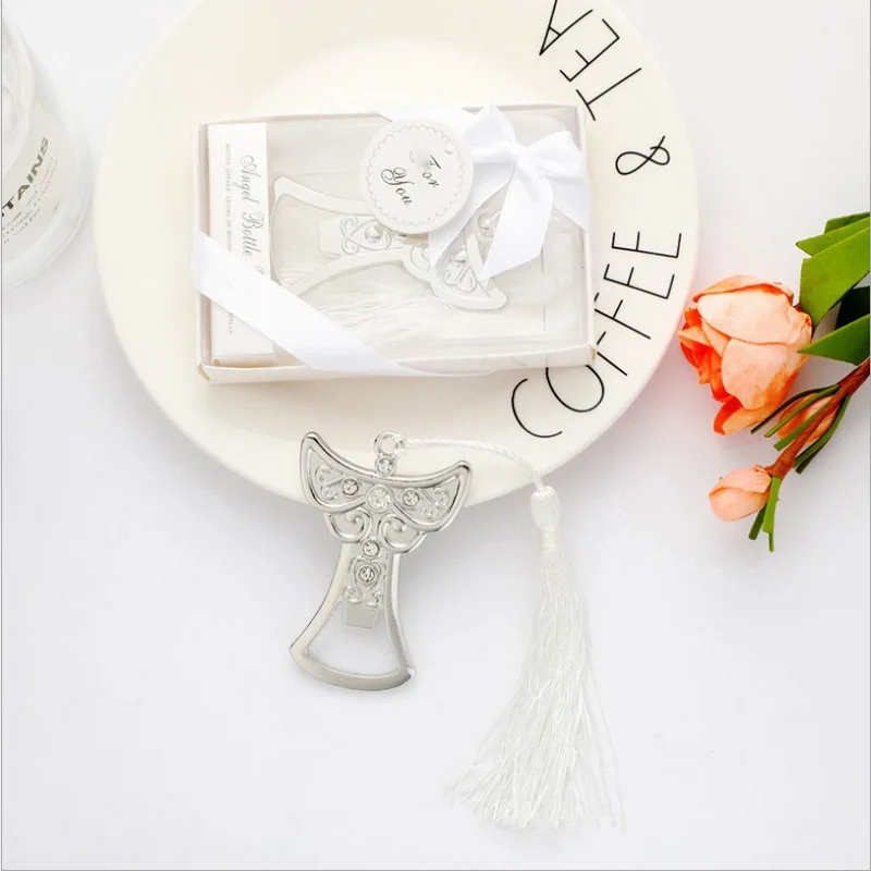 

10PCS X Wholesales Guardian Angel Bottle Opener With Gift Box Packaging Bridal Shower Wedding Favors
