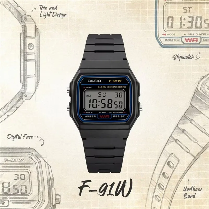 Casio Quartz Waterproof LCD Display Trendy Casual Wristwatch