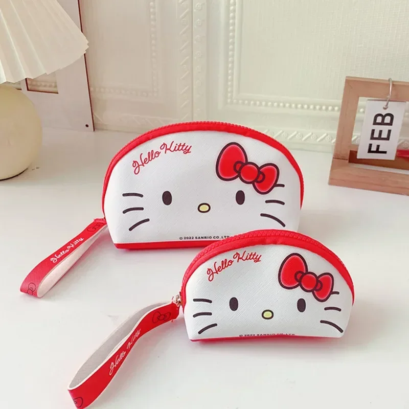 2pcs Sanrio hello kitty coin purse  Kuromi cosmetic bag coin purse PU semi-circular clutch mobile phone storage bag card holder 3