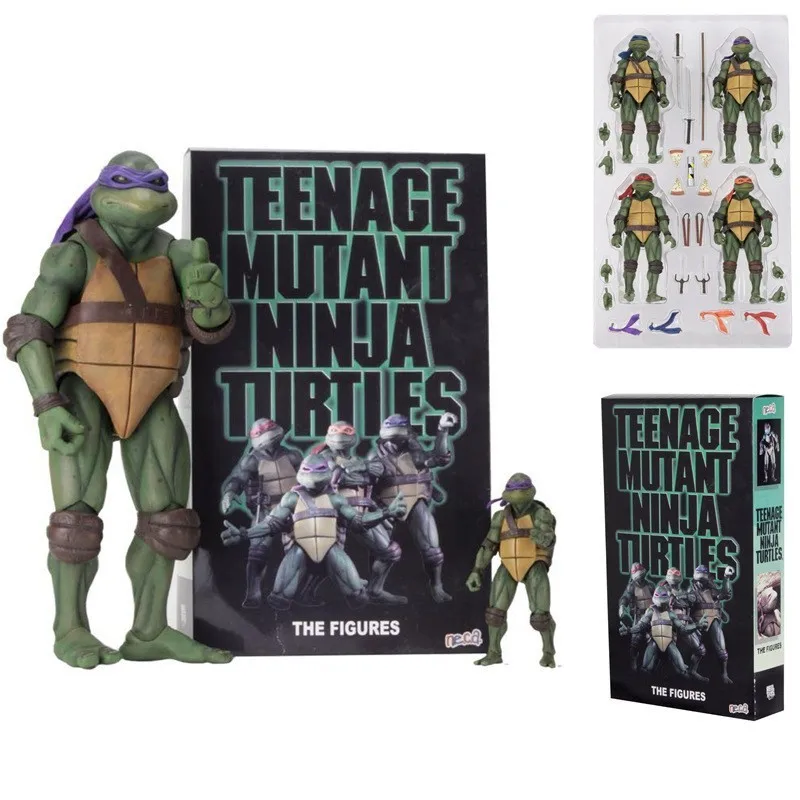 

Neca Teenage Mutant Ninja Turtle 2018 Sdcc Limited 4pcs Set 7 Inch Movable Action Figures Statues Model Doll Gifts Toy