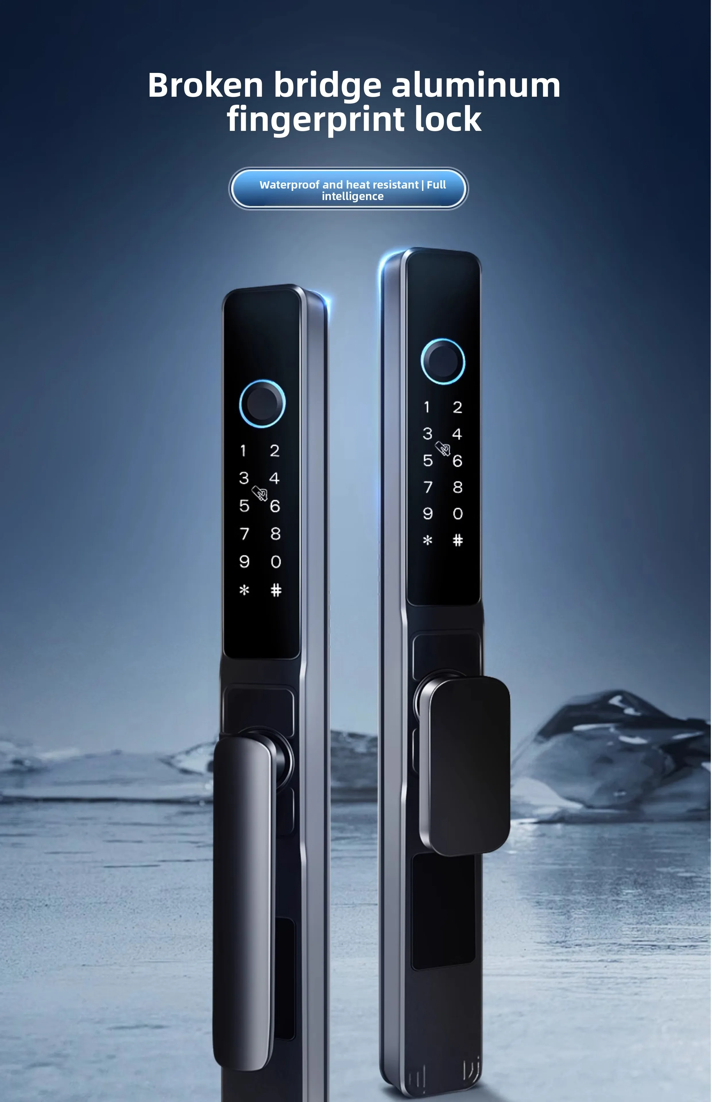 Broken Bridge Aluminum Outdoor Waterproof Intelligent Door Lock Fingerprint Lock