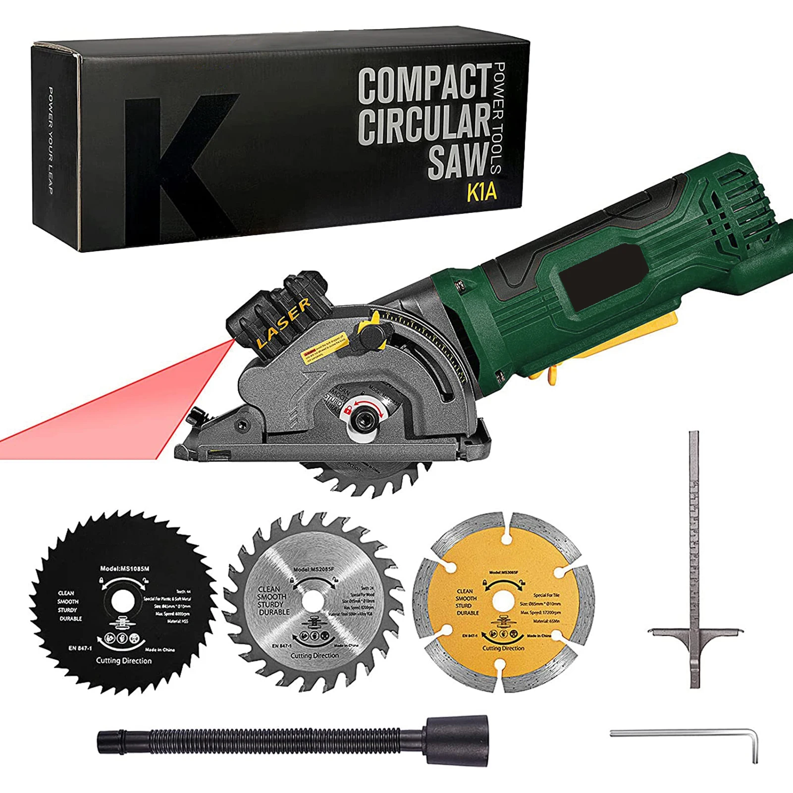 Mini Circular Saw 4.8Amp Compact Circular Saw 3700RPM with Laser