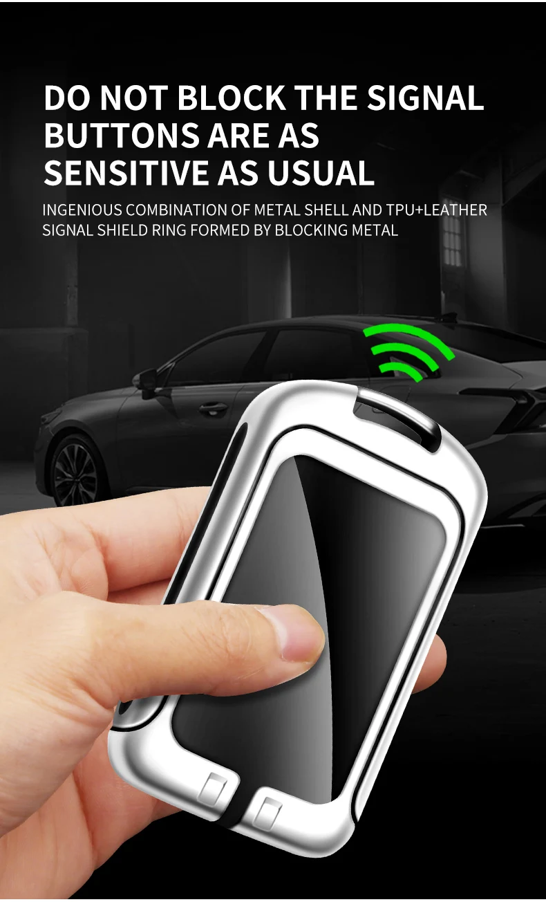 Custodia per chiave intelligente per auto in pelle metallica per Volvo XC40 XC60 XC90 S60 S90 V90 T5 T6 T8 custodia protettiva accessori per borsa Fob - Sa3173163e1c947bdb8d4c2a5750515610