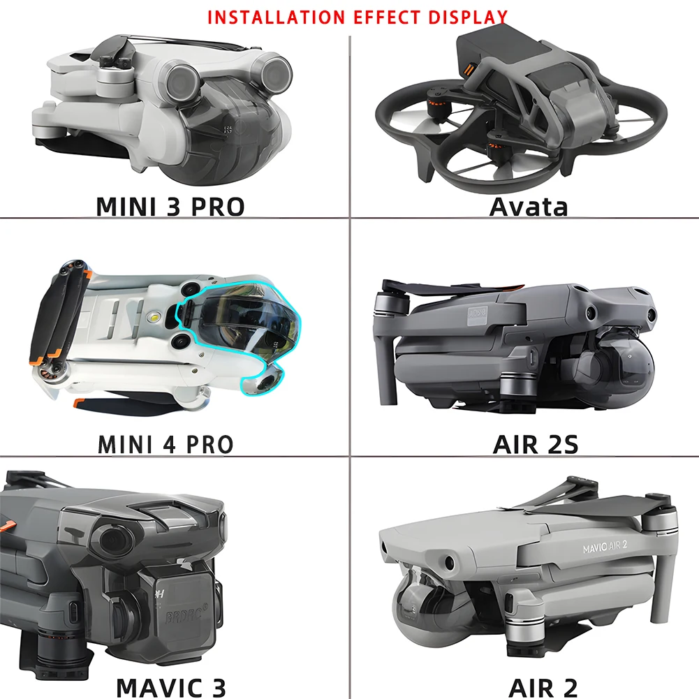 Housse de protection pour drone DJI MINI 3 PRO, vue de dessus montrant les sangles de fixation.