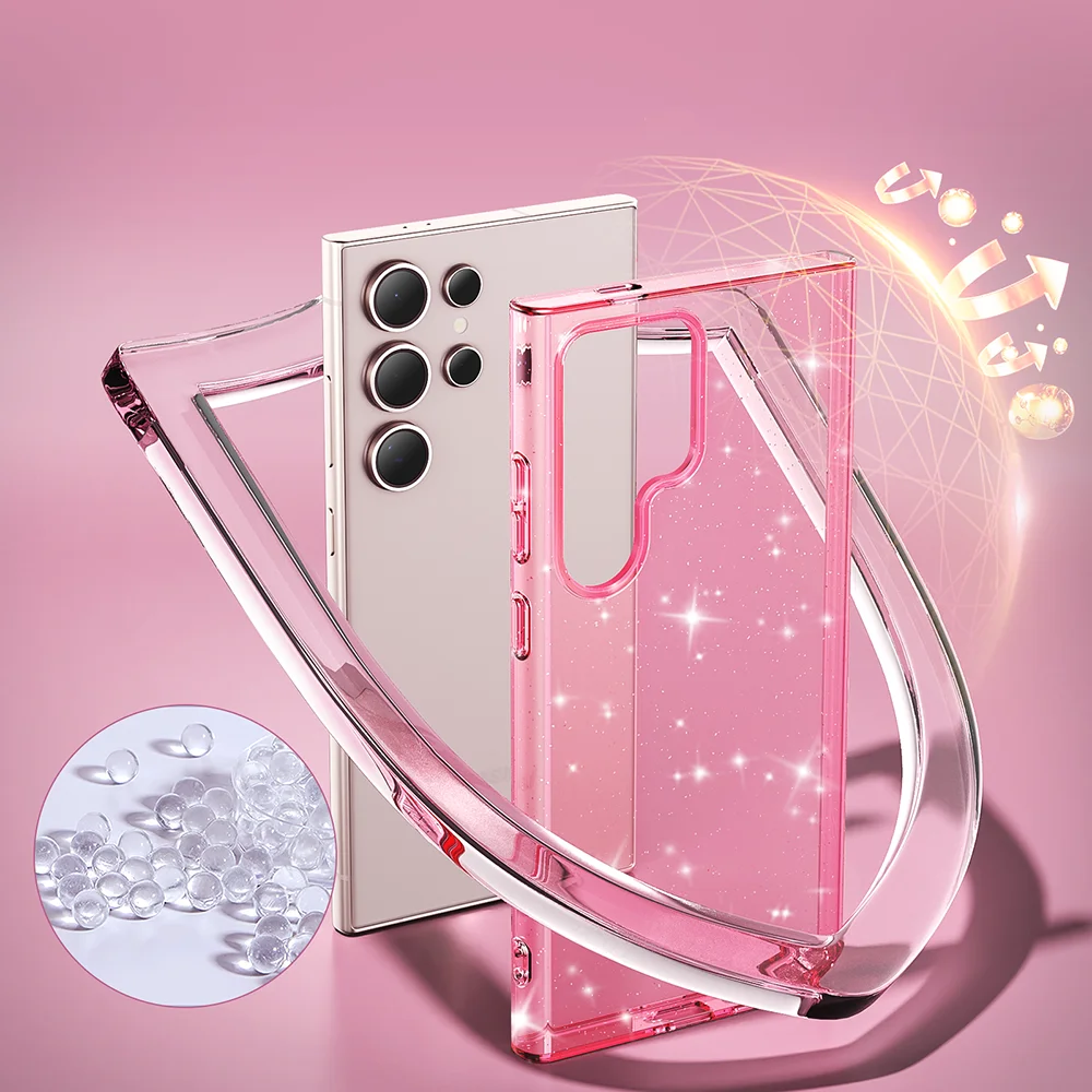 Luxurious Glitter Pink Waterproof and Fall-Resistant Mobile Phone Case