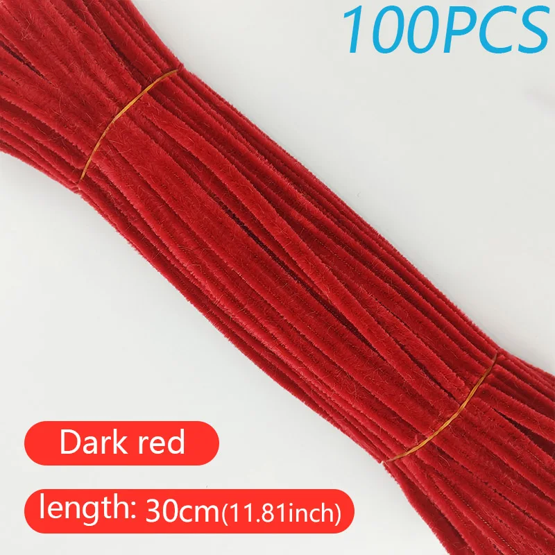 100PCS Vibrant DIY Twisted Wool Craft Sticks for Creative Art Projects