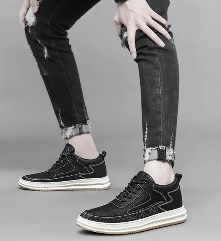 Herren Elevator Sneaker Aus Echtleder Für 8cm Mehr Körpergröße_voghion.com