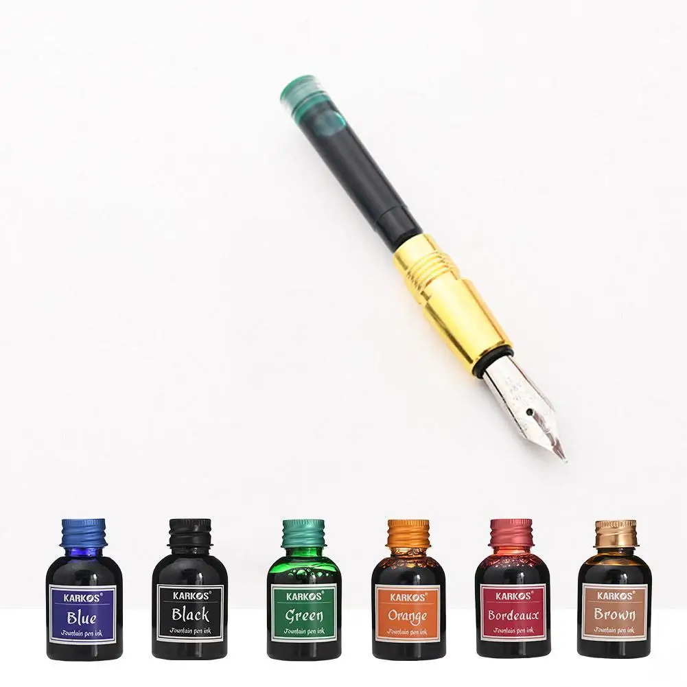 1 bottiglia puro colorato 30ml penna stilografica inchiostro ricarica inchiostri cancelleria scuola calligrafia di alta qualità scrittura penna stilografica inchiostro