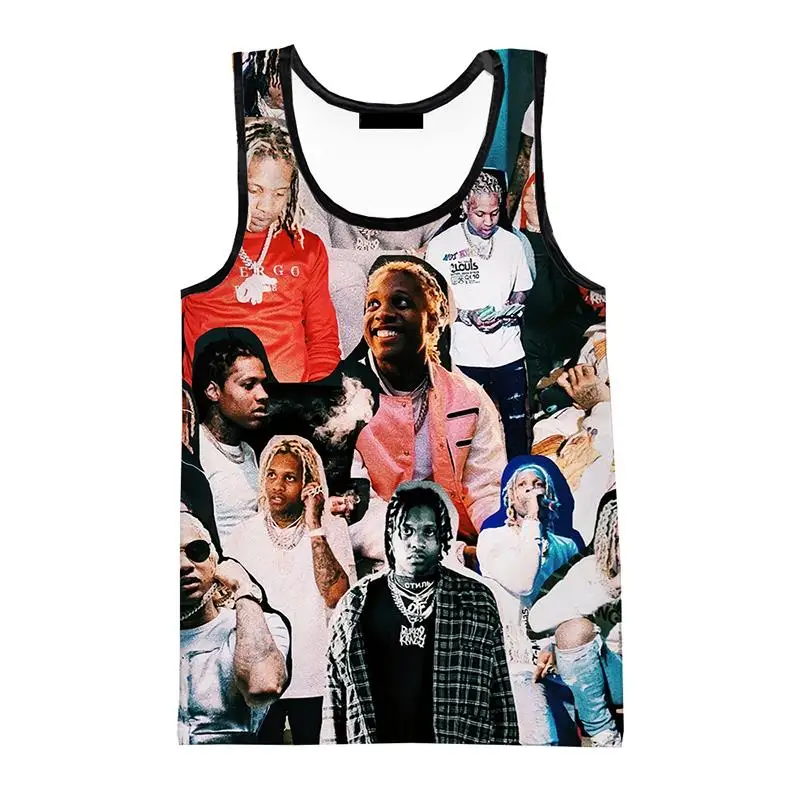 

Жилет Lil Durk с круглым вырезом для мужчин и женщин, Повседневная модная Акционная майка с 3D принтом, детские пляжные топы, летняя одежда большого размера для спортзала