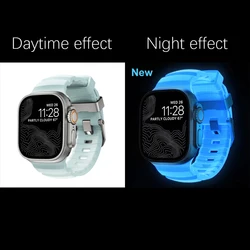 Premium Soft Silicone Sport Band - Titanium Bracelet Strap for Gray Buckle (Fluorescence)