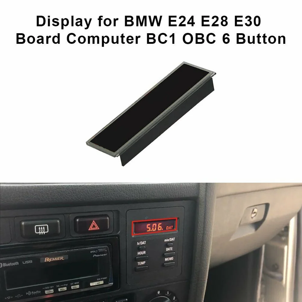6 버튼/BC1 온보드 컴퓨터 장치 87-91 BMW E24 E28 E30 용 1PCS 전도성 스트립이있는 1PCS 자동차 LCD 수리 디스플레이